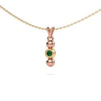 Image of Necklace Lily 585 rose gold emerald 2 mm