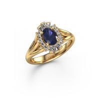 Image of Engagement ring Andrea 585 gold sapphire 7x5 mm
