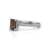 Image of Engagement ring saskia eme 2<br/>950 platinum<br/>Smokey quartz 6.5x4.5 mm