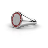 Image of Men's ring floris oval 2<br/>950 platinum<br/>Ruby 1.2 mm