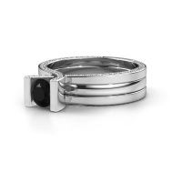 Image de Bague de fiançailles kenisha<br/>585 or blanc<br/>Diamant noir 1.110 crt