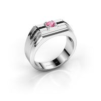 Image de Bague pour homme Oliver<br/>585 or blanc<br/>Saphir rose 4 mm