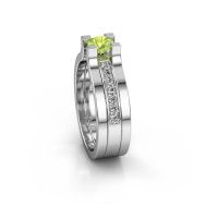 Image of Engagement ring Myrthe<br/>950 platinum<br/>Peridot 5 mm