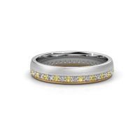 Image of Wedding ring WH0303L24AM<br/>585 white gold ±4x1.7 mm<br/>Yellow sapphire