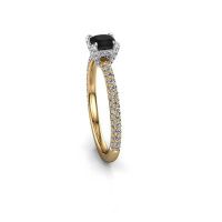 Image of Engagement ring saskia 2 cus<br/>585 gold<br/>black diamond 1.132 crt