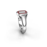 Image of Signet ring Dalia Cushion 1 585 white gold ruby 1.2 mm