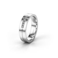 Image of Wedding ring WH0211L15AP<br/>585 white gold ±5x1.7 mm<br/>Diamond
