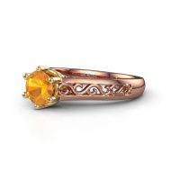 Image of Engagement ring shan<br/>585 rose gold<br/>Citrin 6 mm