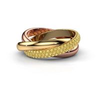 Image de Bague trinity 2<br/>585 or jaune<br/>Saphir jaune 1 mm