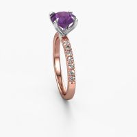 Image of Engagement Ring Crystal Rnd 2<br/>585 rose gold<br/>Amethyst 7.3 Mm