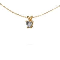 Image of Necklace Sam Heart 585 gold zirconia 5 mm