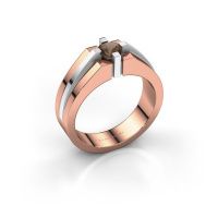 Image of Men's ring kiro<br/>585 rose gold<br/>Smokey quartz 5 mm