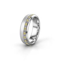 Image of Wedding ring WH0303L36BMP<br/>950 platinum ±6x2 mm<br/>Yellow sapphire
