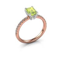 Image of Engagement ring saskia eme 1<br/>585 rose gold<br/>Peridot 7x5 mm
