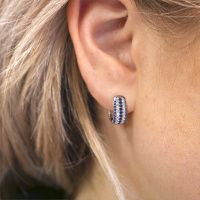 Image of Hoop earrings Danika 8.5 B 950 platinum sapphire 1.1 mm