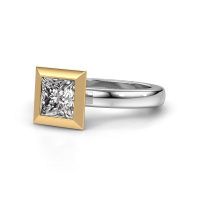 Image of Stacking ring Trudy Square 585 white gold lab grown diamond 1.30 crt