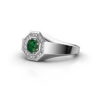Image of Men's ring jaap<br/>950 platinum<br/>Emerald 5 mm