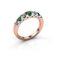 Afbeelding van Ring selina 3<br/>585 rosé goud<br/>Smaragd 3.7 mm