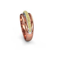 Afbeelding van Ring Paris 585 rosé goud gele saffier 1 mm