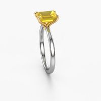Image of Engagement Ring Crystal Eme 1<br/>585 white gold<br/>Yellow sapphire 8x6 mm