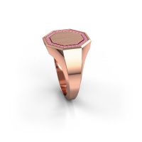 Image of Men's ring floris octa 3<br/>585 rose gold<br/>Pink sapphire 1.2 mm