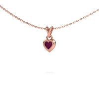 Afbeelding van Hanger Charlotte Heart 585 rosé goud rhodoliet 4 mm