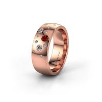 Image of Wedding ring WH0141L26BP<br/>585 rose gold ±7x2 mm<br/>Garnet