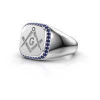 Afbeelding van Heren ring Johan<br/>950 platina<br/>Saffier 1.2 mm
