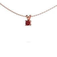 Image of Necklace Sam round 585 rose gold ruby 4.2 mm