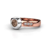 Afbeelding van Ring Charlotte Round<br/>585 rosé goud<br/>Bruine diamant 0.52 crt