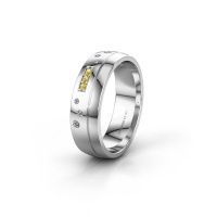 Image of Wedding ring WH0310L26AP<br/>585 white gold ±6x1.7 mm<br/>Yellow sapphire