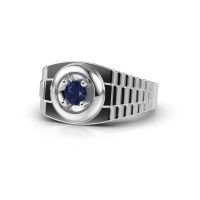 Image de Bague pour homme edward<br/>585 or blanc<br/>Saphir 4.7 mm
