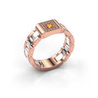 Afbeelding van Heren ring Giel 585 rosé goud citrien 2.7 mm
