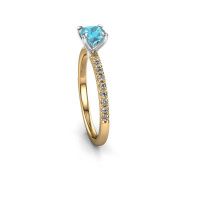 Afbeelding van Verlovingsring Crystal CUS 2 585 goud blauw topaas 5 mm