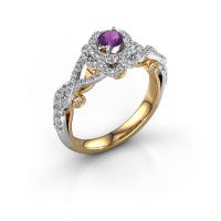 Afbeelding van Verlovingsring Cathryn<br/>585 goud<br/>Amethist 4 mm