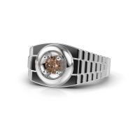 Image de Bague pour homme edward<br/>950 platine<br/>Diamant brun 0.40 crt