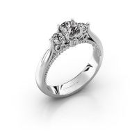 Afbeelding van Verlovingsring Tiffani<br/>585 witgoud<br/>Zirkonia 5 mm