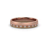 Afbeelding van Trouwring WH0303L24AM 585 rosé goud bruine diamant ±4x1.7 mm