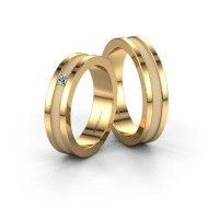 Image of Wedding rings set WH2001LM15B ±5x2 mm 14 Carat gold diamond 0.10 crt