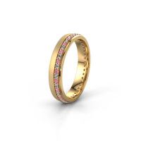 Image of Wedding ring WH0303L24AM<br/>585 gold ±4x1.7 mm<br/>Pink sapphire
