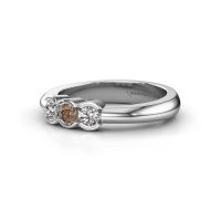 Afbeelding van Ring Lotte 3 950 platina bruine diamant 0.30 crt
