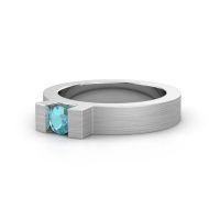 Afbeelding van Ring Leena 1<br/>950 platina<br/>Blauw topaas 4.2 mm