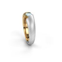 Image de Bague de fiançailles Hojalien 1<br/>585 or jaune<br/>Aigue-marine 4 mm