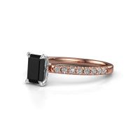 Afbeelding van Verlovingsring Crystal EME 2 585 rosé goud zwarte diamant 1.08 crt
