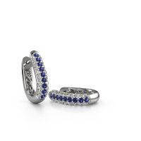 Image of Hoop earrings Danika 8.5 A 950 platinum sapphire 1.7 mm