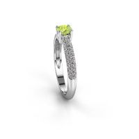 Image of Ring Marjan<br/>585 white gold<br/>Peridot 4.2 mm