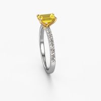 Bild von Verlobungsring Crystal Eme 2<br/>585 Weißgold<br/>Gelb Saphir 6.5x4.5 mm