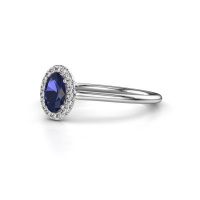 Image of Engagement ring seline ovl 1<br/>585 white gold<br/>Sapphire 6x4 mm