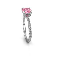 Image of Engagement ring saskia rnd 2<br/>950 platinum<br/>Pink sapphire 6.5 mm