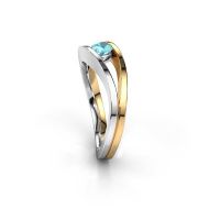 Image of Ring Sigrid 1<br/>585 white gold<br/>Blue topaz 4 mm